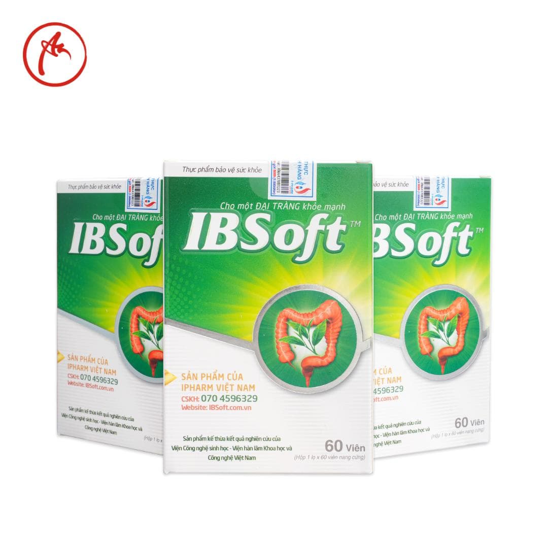 Viên uống IB Soft hỗ trợ triệu chứng viêm đại tràng, táo bón, bổ sung chất xơ, tiêu hóa khỏe mạnh 60 viên DP An Nhiên (3 hộp)