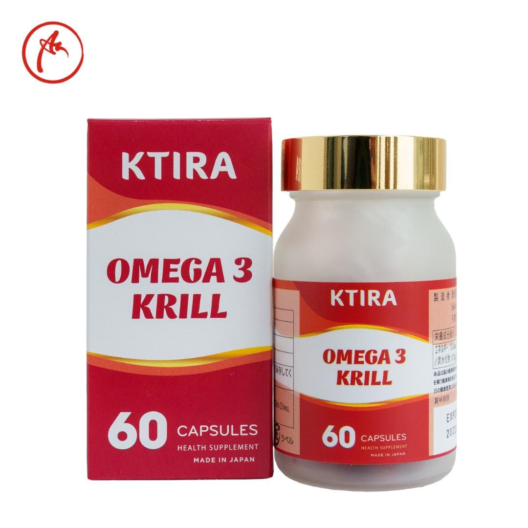 Viên uống KTIRA Omega 3 Krill nhuyễn thể tăng cường sức khỏe tim mạch, cải thiện trí nhớ, xương khớp 60 viên DP An Nhiên (3 hộp)