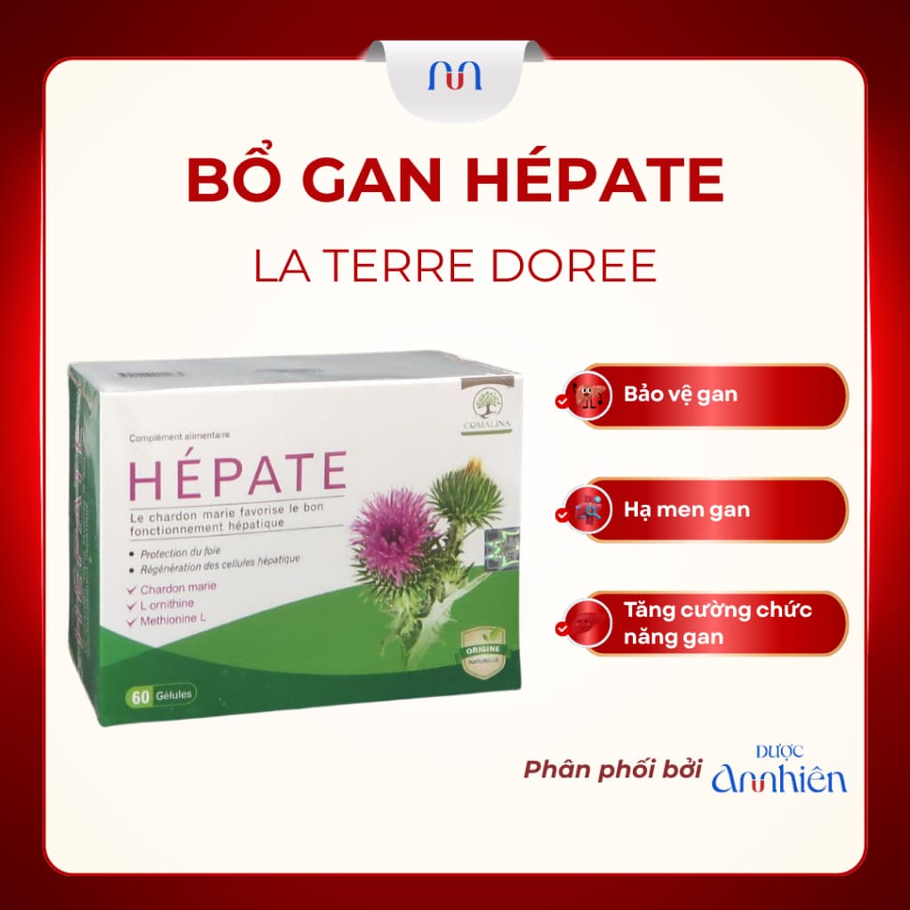 [CHÍNH HÃNG] Viên Uống Bổ Gan Hépate Cây Kế Sữa Silymarin Hỗ Trợ Giải Độc Gan Hạ Men Gan Mẩn Ngứa
