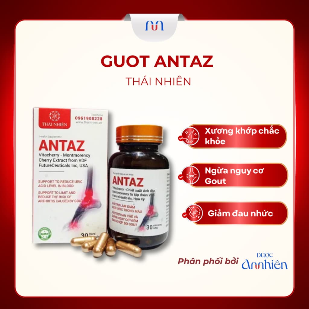 [CHÍNH HÃNG]Viên Uống Gout Antaz Thái Nhiên Hỗ Trợ Giảm Đau Xương Khớp Do Gout Hỗ Trợ Giảm Viêm Khớp