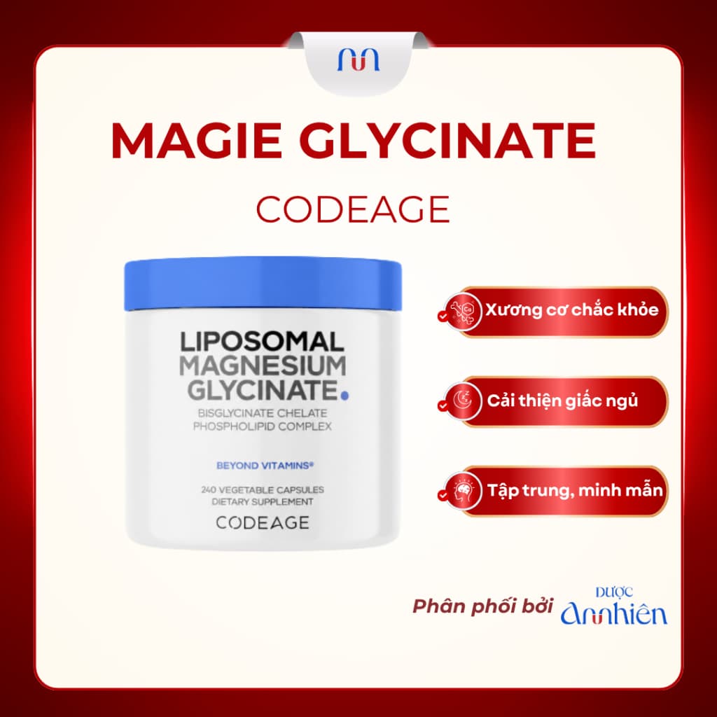 [CHÍNH HÃNG]Viên Uống Magie Codeage Cải Thiện Giấc Ngủ Hỗ Trợ Xương Cơ Liposomal Magnesium Glycinate
