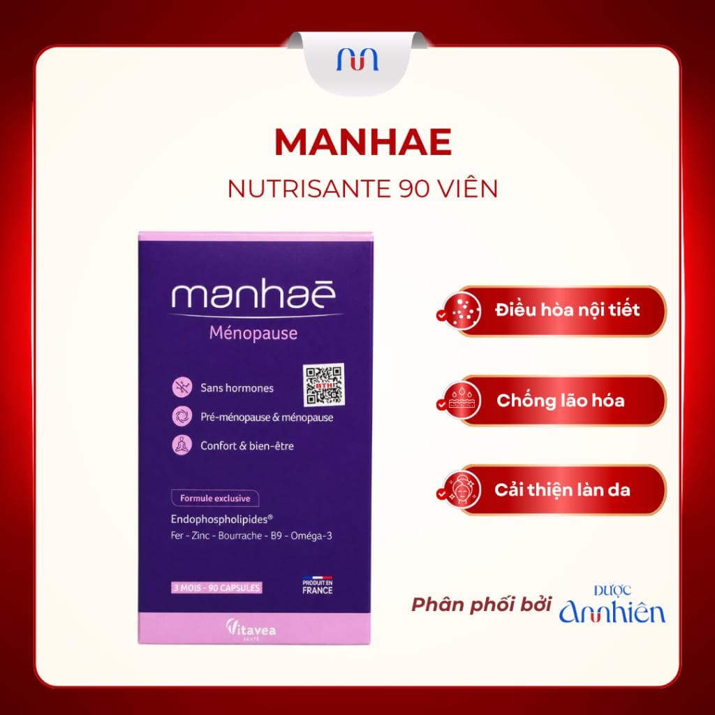 Viên Uống Manhae 30 Viên/60 Viên Hỗ Trợ Cân Bằng N.ội Ti.ết, Giảm Triệu Chứng Ti.ền M.ã.n Ki.nh (Hộp 30v)