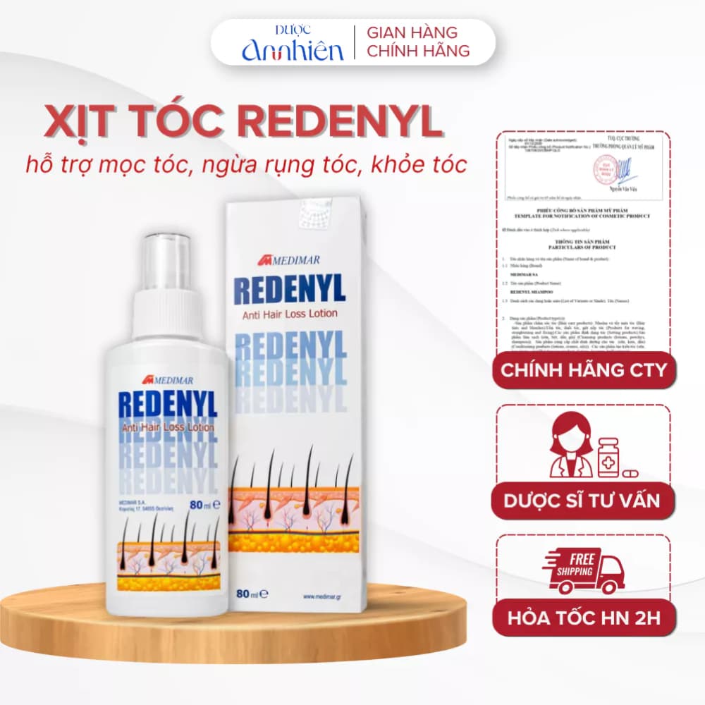 Xịt Mọc Tóc Redenyl Lotion Medimar 80ml Ngăn Ngừa Rụng Tóc, Kích Thích Mọc Tóc (80 ml)