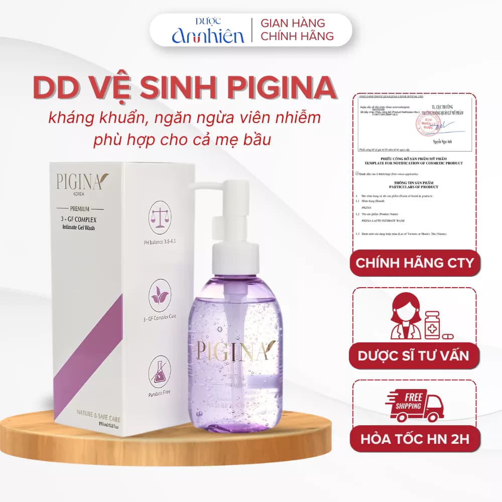 Dung dịch vệ sinh Pigina 150ml Hỗ Trợ Làm sạch, Làm dịu và có PH tự nhiên (1 Chai)