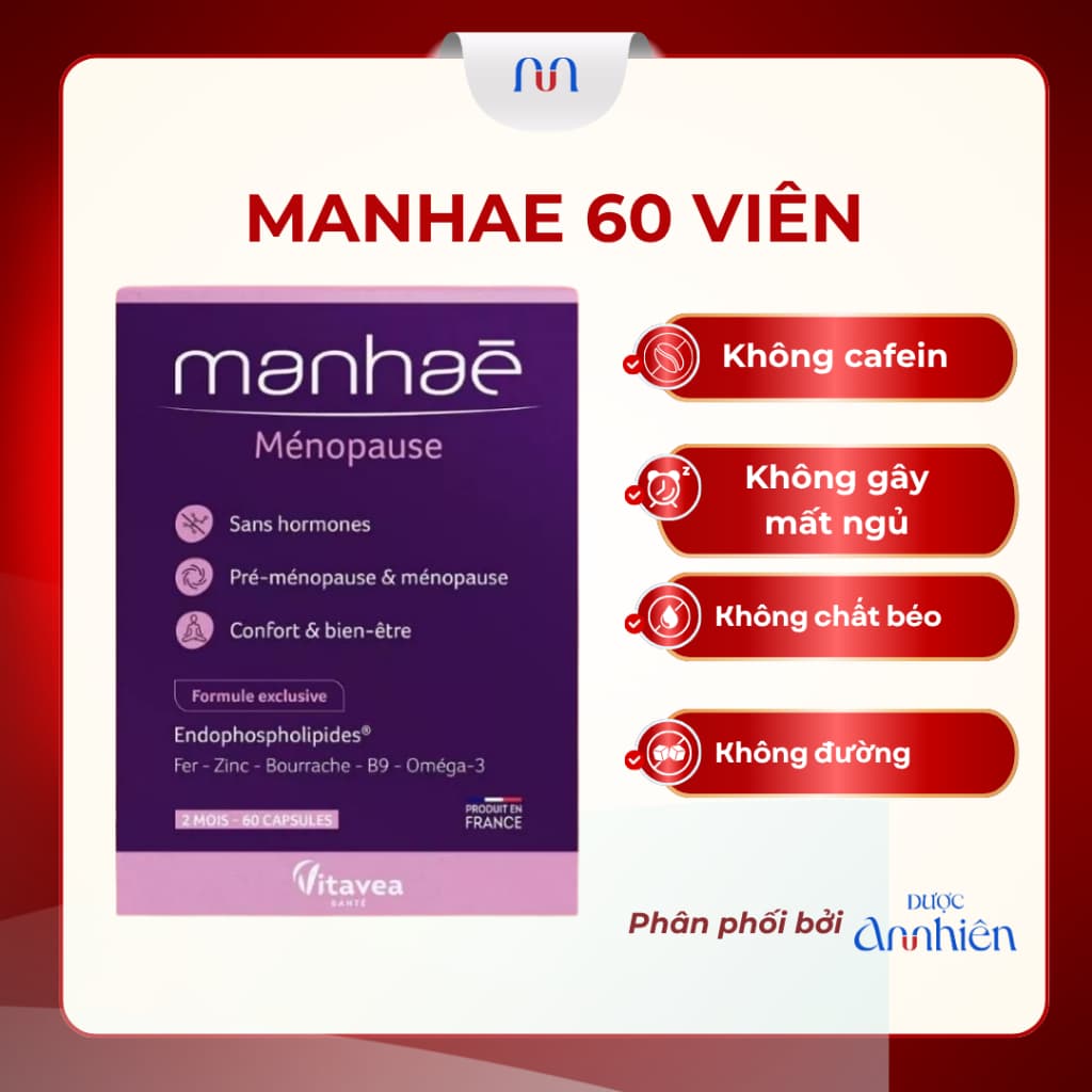 Viên Uống Manhae 60 Viên Hỗ Trợ Cân Bằng N.ội Ti.ết, Giảm Triệu Chứng Ti.ền M.ã.n Ki.nh